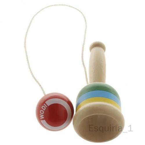 Esquirla 5 X Bois Balle Et Tasse Jeu D'adresse Jeu Traditionnel Japonais Jouet Rouge Comme Décrit