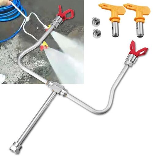 Xm Double Tête Buses Airless Peinture Pistolet Extension Pôle Métal...