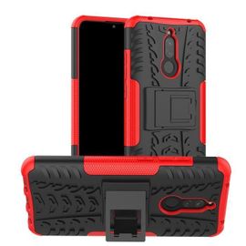 Xm Pour Housse Xiaomi Redmi 8 Coque? Redmi 8a Coque Avec Support [Dur Pc & Silicone] Double Antichoc Arrière Étui -Rouge