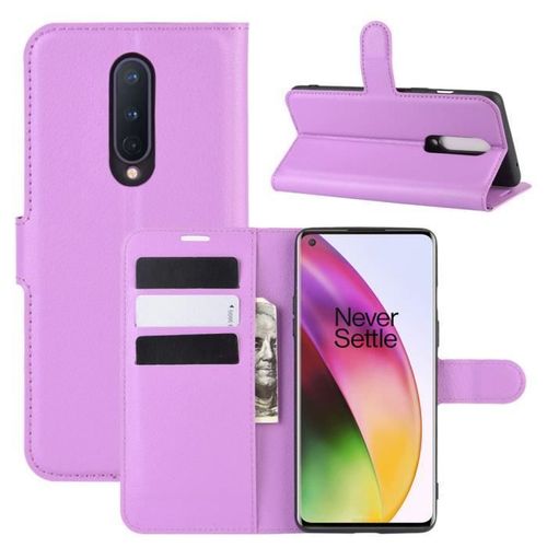 Xm Pour Pour Oneplus 8 Housse Protection Antichocs Pu Cuir Avec Support Et Fentes Pour Cartes -Violet