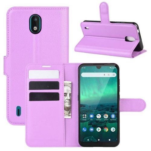 Xm Pour Pour Nokia 1.3 Housse Protection Antichocs Pu Cuir Avec Support Et Fentes Pour Cartes -Violet