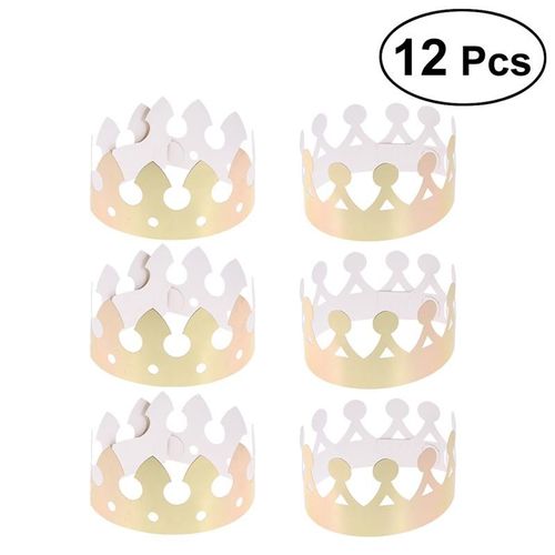 Yy Chapeaux À Couronne Dorés 12 Pièces Casquette Pour Enfant Chapeau De Fête D'anniversaire Chapeau De Réception-Cadeau Pour Bébé Fournitures Mignonnes De Fête Accessoires Photo