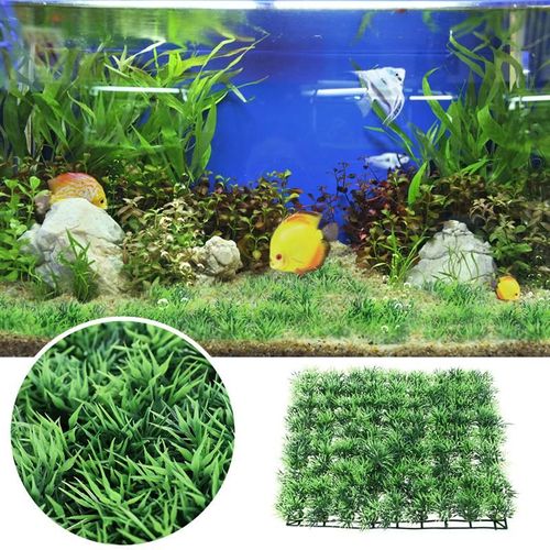 Yy Aquarium Carré Gazon Artificiel Pelouse Aquarium Faux Tapis D'herbe Pour La Décoration