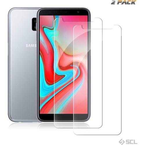 Film De Verre Trempé Pour Samsung Galaxy J4 Plus 2-Pack, Anti-Rayures, Anti-Traces De Doigts, Sans Bulles.