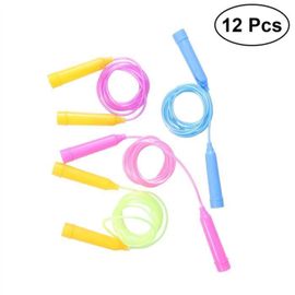 Xm 12 Pcs Enfants Pvc Saut À La Corde À Sauter Corde Équipement D'exercice En Plastique Poignées Sports Vitesse (Couleur Aléatoire)