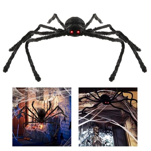 Yy Peluche Réaliste Araignée Noire 49 Pouces 125cm Grand Jouet Araignée Drôle Pour Les Blagues Jouet Pour Fête Bar Ktv Halloween Décoration