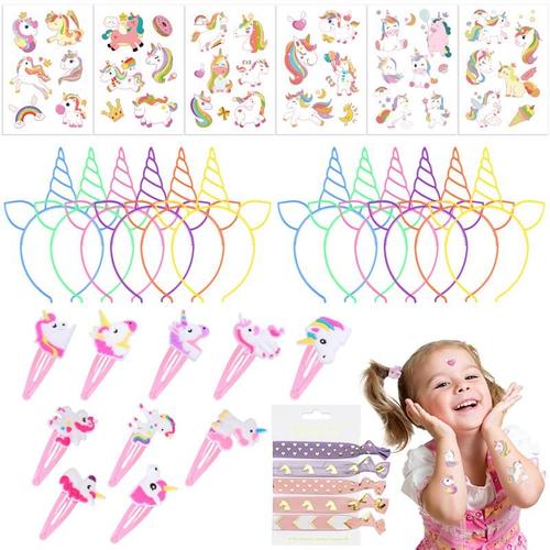 Yy Bandeau Licorne 10 Pièces 5 Pièces Boucles De Cheveux N¿Uds Cravates 36 Pièces Autocollants Tatouages Temporaires Pour Jeux De Rôle