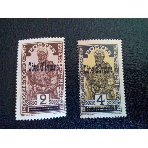 Timbre Cote D'ivoire Yt 88 - 89 Timbre Surcharge De Haute-Volta - 1933 ( 30704 )