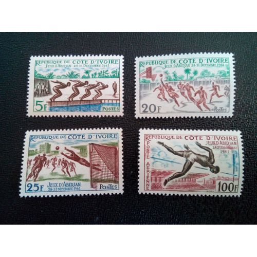 Timbre Cote D'ivoire Yt 201 A 203 - Pa 21 Jeux De Sport À Abidjan 1961 ( 30704 )