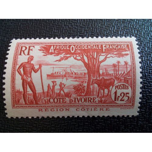 Timbre Cote D'ivoire Yt 125 Région Cotiere 1936 ( 30704 )