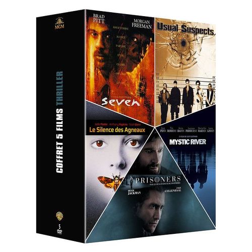 Coffret 6 Films Thriller : Seven + Usual Suspects + Le Silence Des Agneaux + Mystic River + Prisoners + Zodiac - Pack