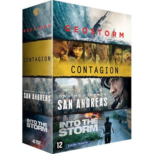 Coffret 4 Films : Contagion + Geostorm + San Andreas + Into The Storm - Pack