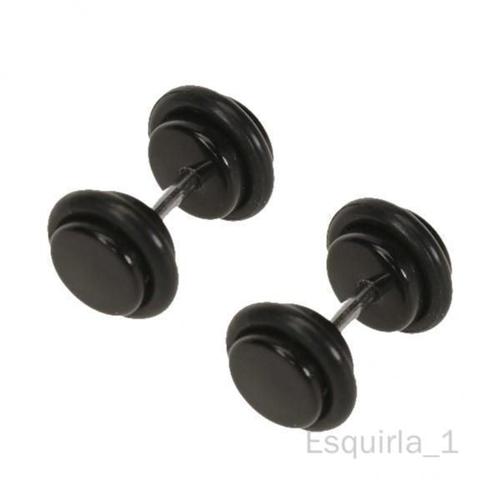 3x2 Pièces 18g Bouchons D'Oreille Avec Faux Bouchon D'Oreille En Acrylique 2g Civière Conique Avec Joints Toriques-Noir