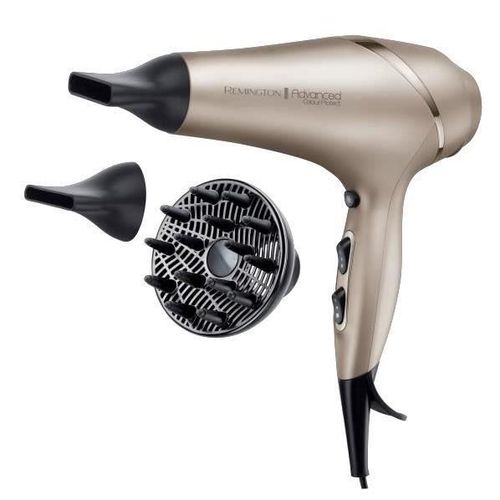 REMINGTON AC8605 Seche-Cheveux Professionnel Ionique Colour Protect 2300W. Soin Micromoleculaire Huile Karite et Filtres UV