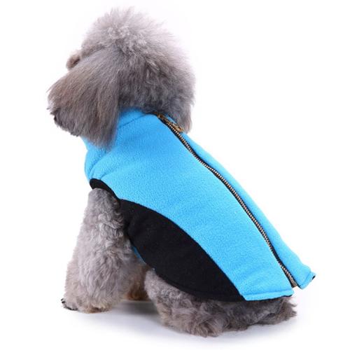 Vetement Chien/Chat Manteau Chien De Peluche Pour Chiot Manteaux Sans Manche Veste Hiver Chaud Habits Pour Chihuahua Bleu