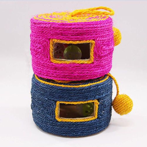 Xm Rouleau En Sisal Pour Animaux Domestiques 1 Pièce Griffoir Griffes De Broyage Pour Chatons Jouet Avec Boules De Cloche