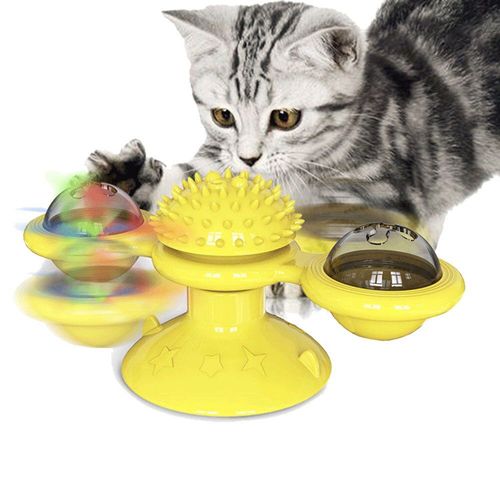 Xm Chat Interactif Puzzle Formation Plateau Tournant Moulin À Vent Balle Spin Jouet Drôle Animal Jouet Chaton Jouer Jeu Chat Fournitures