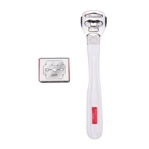 Xm Pied Démaquillant Dur Main Pied Fichier Soins Des Pieds Pédicure Machine + 10 Lames Râpe Pédicure Coupe-Cors Callosités Cuticules Rasoir 