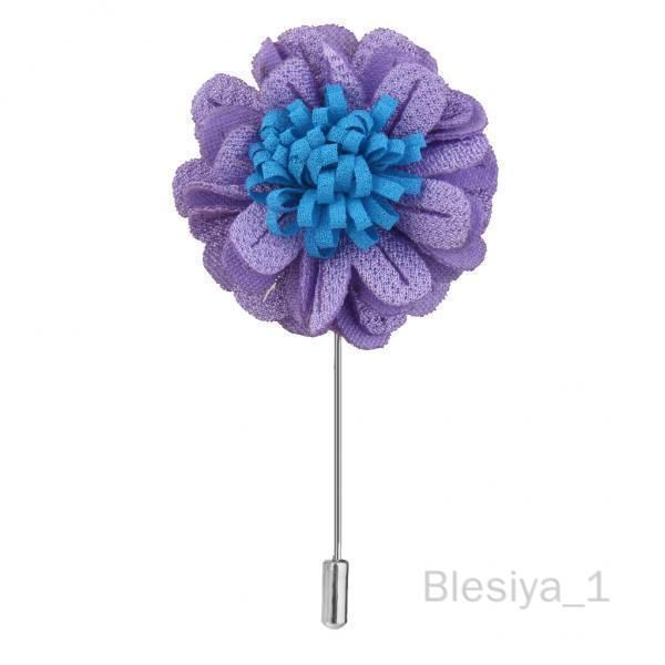 Blesiya 3xhandmade Boutonnière Bâton Revers Épingle À Cravate Broche Fleur Pour Hommes-Violet 3 Pièces