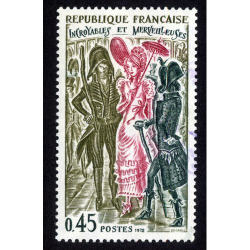 Timbre Incroyables Et Merveilleuses.République Française.Postes.1972.0,45.