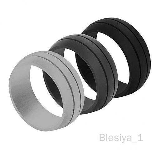 Blesiya 3x3 Pièces Hommes Caoutchouc Silicone Alliance Gym Sport Bijoux 3 Pièces