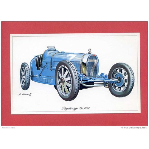 Carte Bugatti "Type 35" 1924 - Dessin De Pierre Dumont