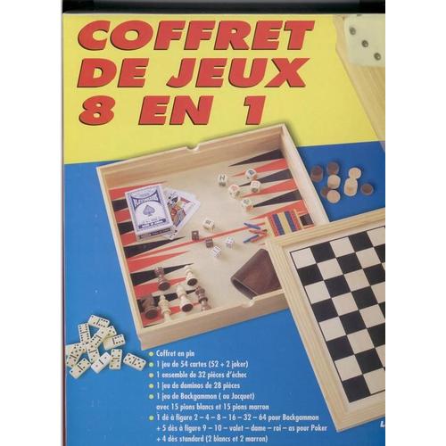 COFFRET DE JEUX 8 EN 1 - jeux societe