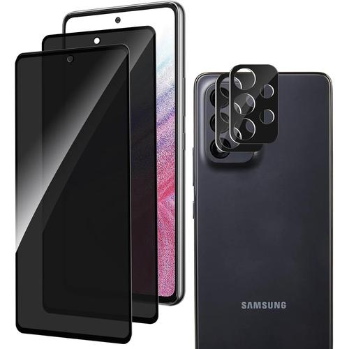 Ensemble De Protection Pour Samsung Galaxy A53 5g : Verre Trempé Et Film De Protection D'écran Privé 3d Pour Caméra Arrière