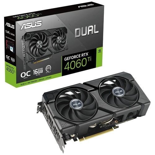 Asus DUAL-RTX4060TI-O16G-EVO OC, GeForce RTX 4060 Ti, 16GB GDDR6, PCI-Express