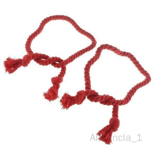 Almencla 3x1 Paire D'embrasses En Corde Tissée Pour Rideaux Occultants Rouge 3 pièces