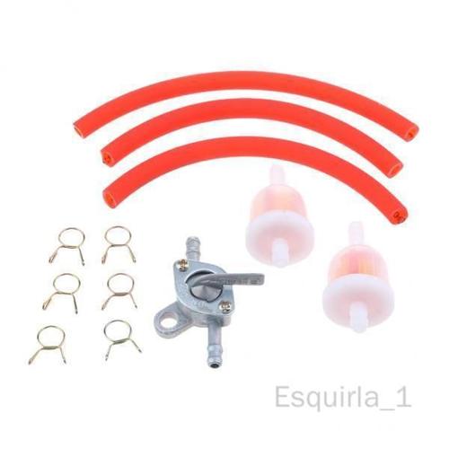 Esquirla Filtre À Essence 2x6mm, Tuyau D'essence, Ligne De Tuyau + 4 Clips + Interrupteur De Réservoir Rouge 2 Pièces