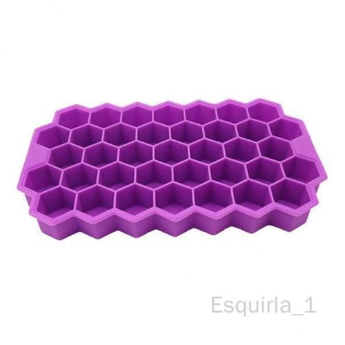 Esquirla 2 Bacs À Glaçons Réutilisables En Silicone, 37 Grilles, À Dégagement Facile, Pour Bar De Fête, Violet 2 Pièces