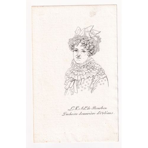 Gravure 1821 Portrait Louise Marie Adélaïde De Bourbon Mademoiselle D'ivry Mademoiselle De Penthièvre Duchesse De Chartres Duchesse D'orléans