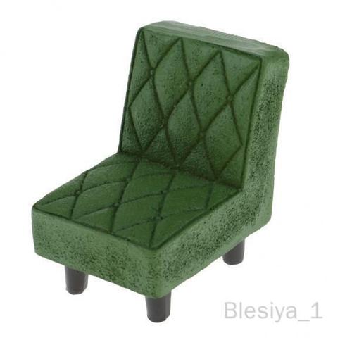 Meubles De Salon Pour Maison De Poupée 2x1/12, Vintage, Grille, Canapé, Fauteuil, Décor Vert 2 Pièces