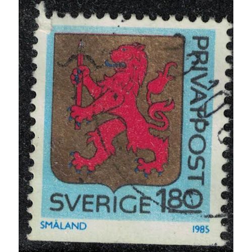 Suède 1985 Oblitéré Used Coat Of Arms Blason De La Province De Smaland Su