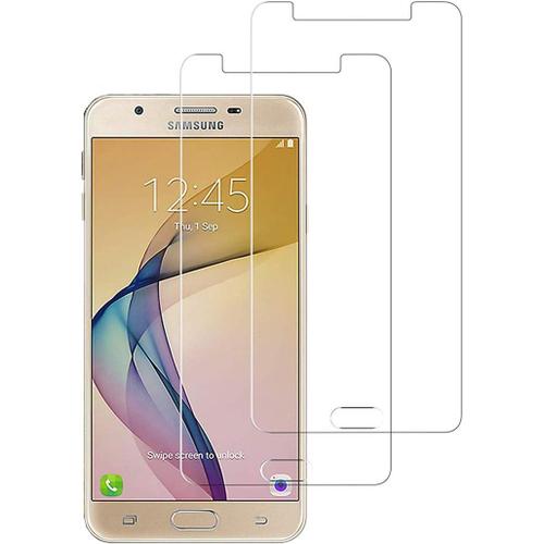 2-Pack Protecteur D'écran Pour Galaxy J7 Prime,En Verre Trempé 9h,Film De Protection 2.5d Premium, Installation Sans Bulles Résis