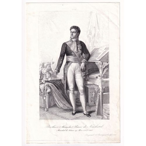 Gravure 1839 Portrait Louis-Alexandre Berthier Prince De Neuchâtel Napoléon Premier Empire