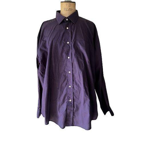 Chemise Homme Jeremy’S Taille 45 , Manches Longues, Bon État Général, Largeur Poitrine : 57 Cm Longueur :81 Cm Couleur : Violette, Matière : 35 % Coton ,65% Polyester,