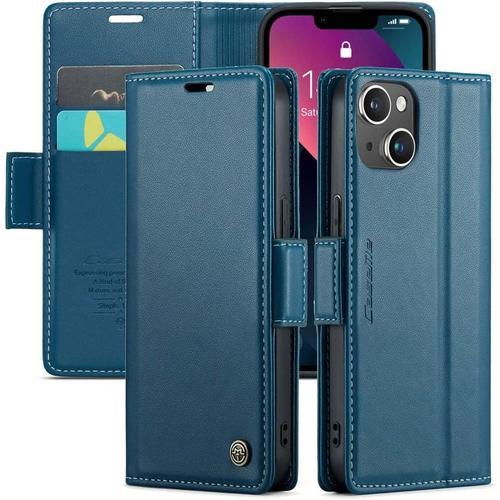 Etui Coque Pour Iphone 13 Mini 5.4 Pouces ,Portefeuille Fentes Cartes Housse Antichoc Cuir Pu Vintage Portefeuille Etui,Bleu