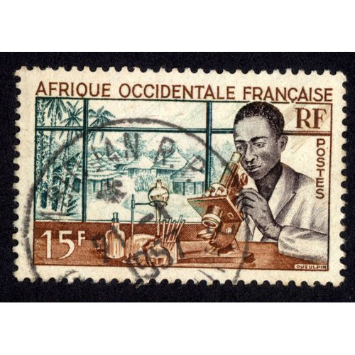 Timbre Afrique Occidentale Française.Rf.Postes.15f.