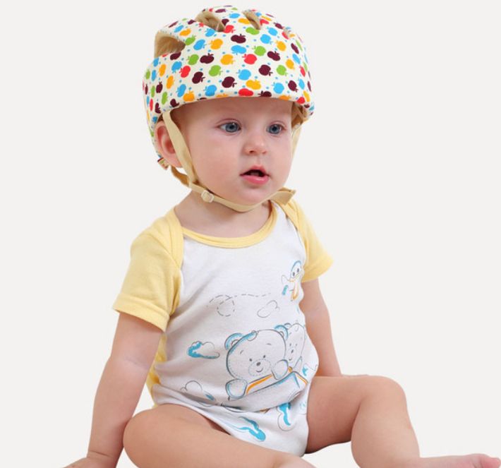 Casque De Securite Ajustable Pour Bebe Casque De Protection Casque Anti Choc Pour Bebe Marche Imprimes Des Pommes Rakuten