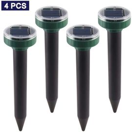 4 Pieces Chasse Taupes A Energie Solaire - Repulsif Anti Rongeurs Et Fourmis Répulsif Antiparasitaire Antiparasitaire Extérieur Pest Répulsif Antiparasitaire Ultrasonique Rond
