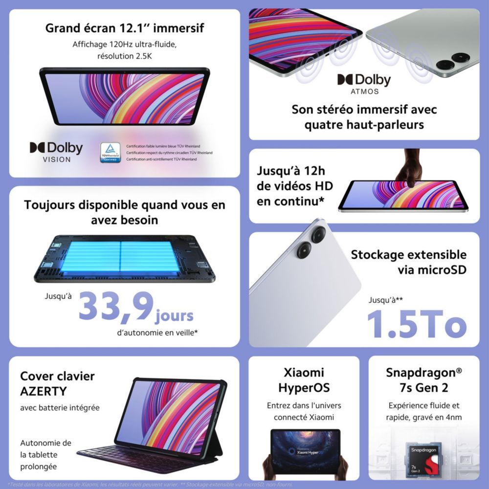 Tablette Android XIAOMI Pack Redmi Pad Pro 128Go + Clavier - 5