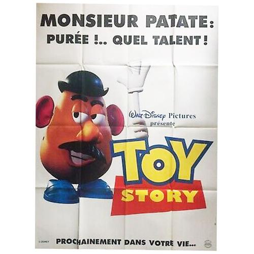 Toy Story - Véritable Pré-Affiche De Cinéma Pliée - Format 120x160 Cm - De John Lasseter Avec Les Voix De Tom Hanks, Tim Allen - Disney Pixar Animation (M. Patate) - 1995