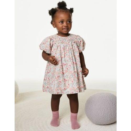 Robe 100 % Coton À Motif Fleuri (Jusqu'au 3 Ans) - Rouge