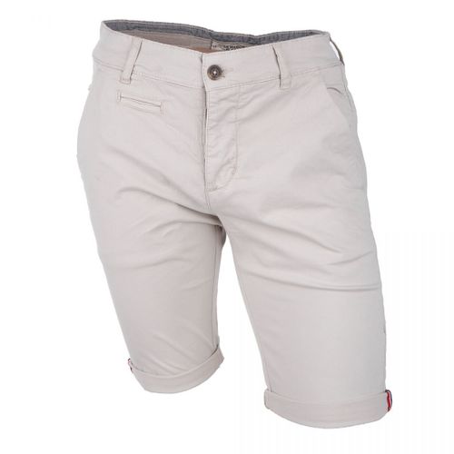 Bermuda Chino Venili Coton Stretch Popeline Revers Gansé Bouton Homme Blaggio