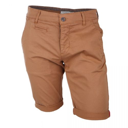 Bermuda Chino Venili Coton Stretch Popeline Revers Gansé Bouton Homme Blaggio