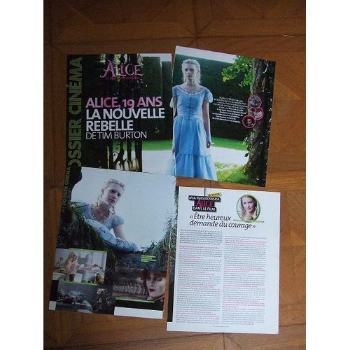 Articles Presse Alice Au Pays Des Merveilles - Tim Burton - Mia Wasikowska