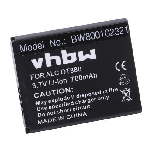 Vhbw Batterie Compatible Avec Alcatel One Touch Mini Rainbow, Miss Sixty, Ot-20.05, Ot-2005, Ot-2005d Smartphone (700mah, 3.7v, Li-Ion)