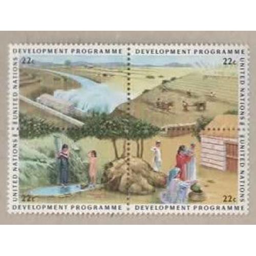Nations Unies, New York, Bloc De Timbre-Poste Y & T N° 459 À 462, 1986 - Programme De Développement